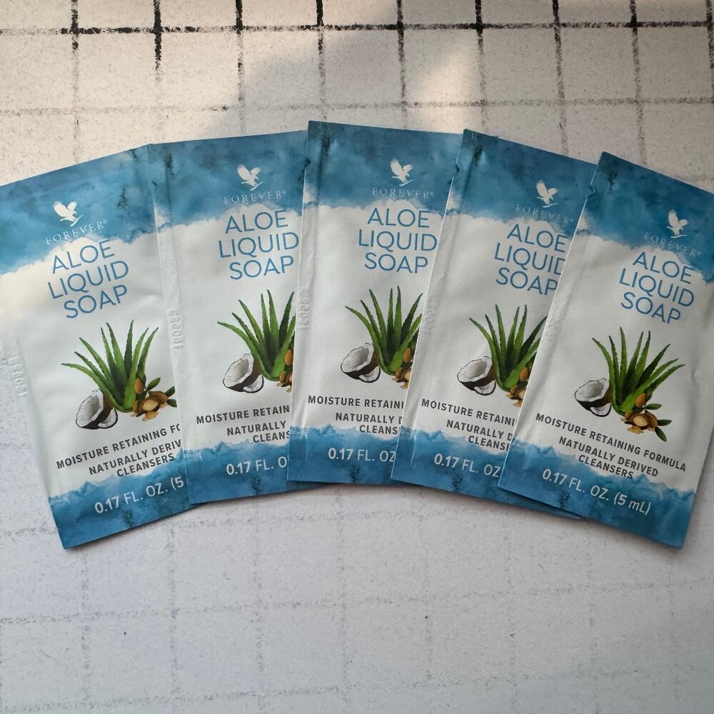 5x forever living Aloe Liquid Soap Samples 5 ml each